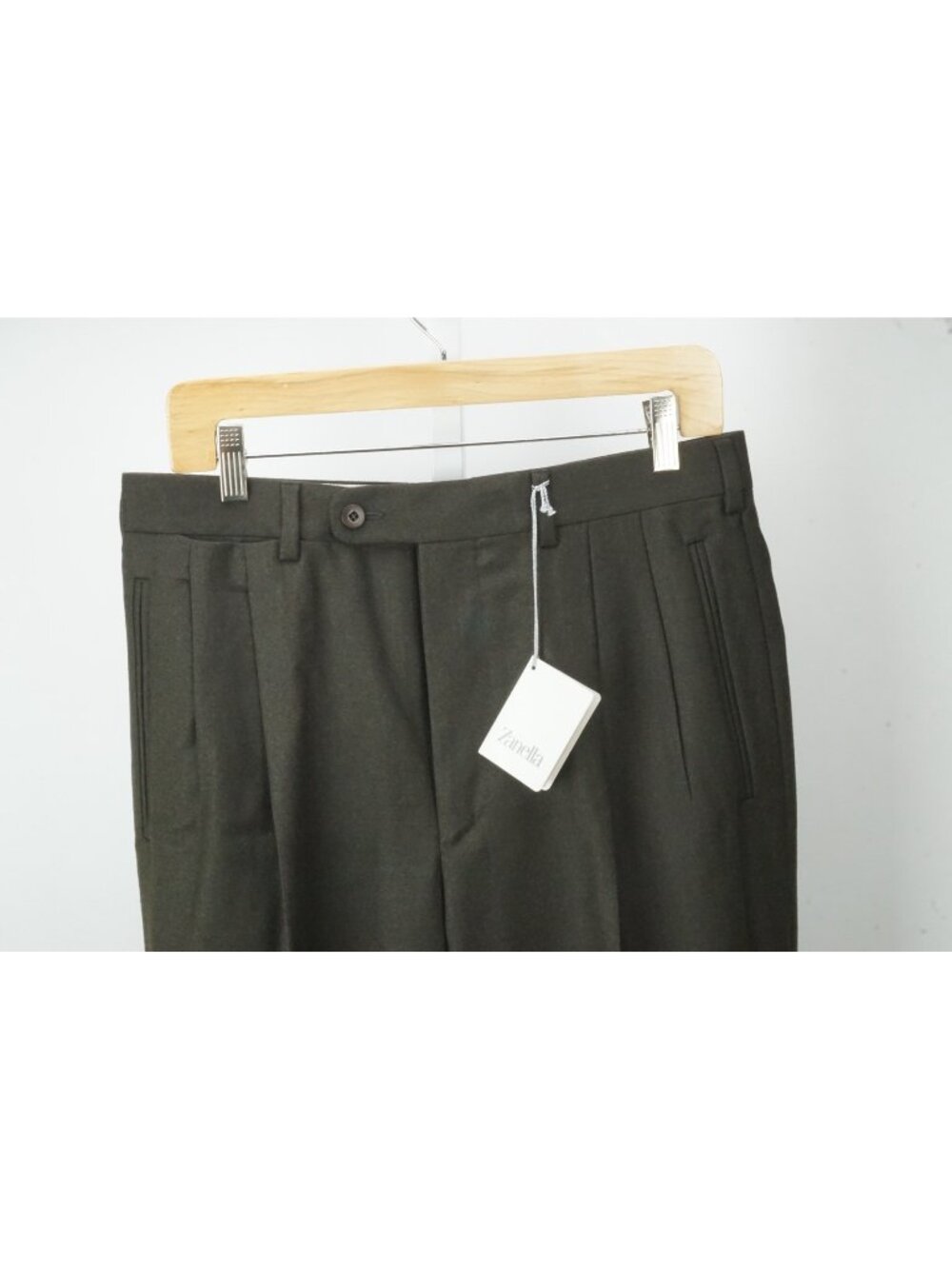 Zanella Johnny Brown Flannel Wool Mens Dress Pants Sz 48 EU BRAND NEW
